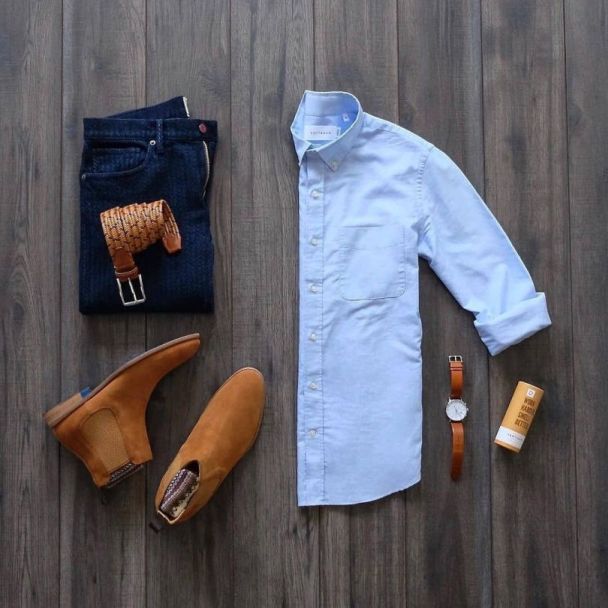 how to wear chambray shirt for men