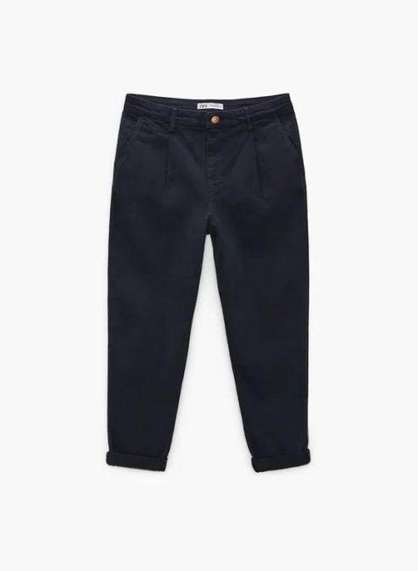 pleated chino trousers for men